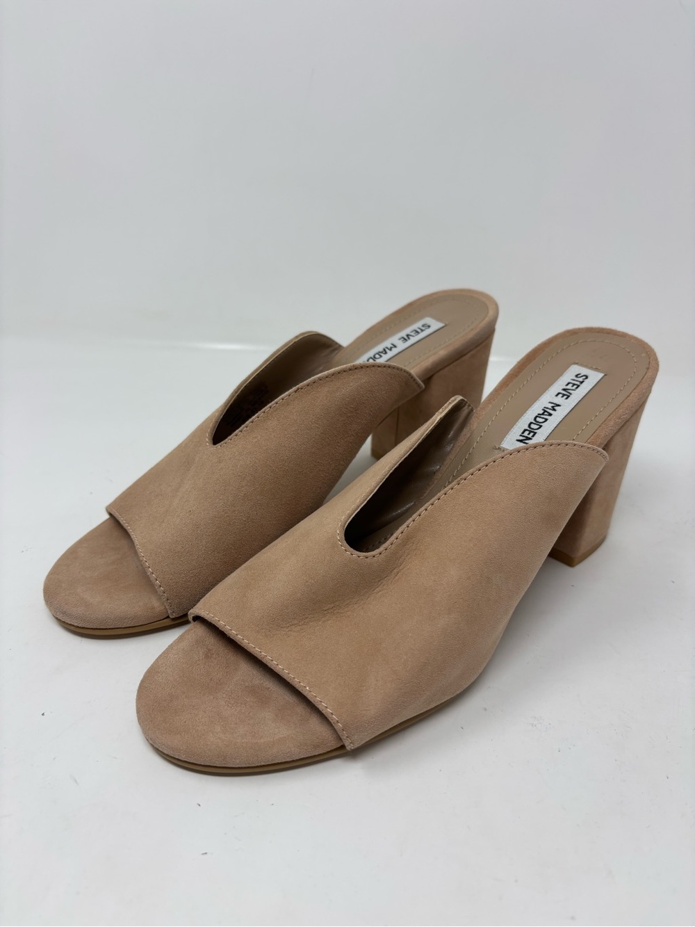 Steve Madden Chance peep toe tan leather heels size 7.5